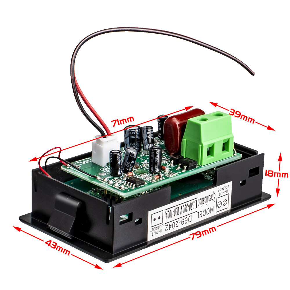 AC80-300V 100A Dual Display Digital Voltmeter Ammeter LCD Digital Voltage Tester