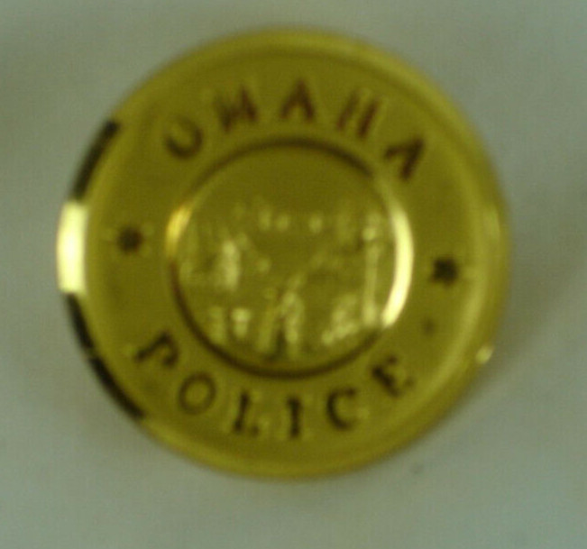 Omaha Nebraska Police Jacket Button Gold 1 inch Vintage W State Emblem Superior