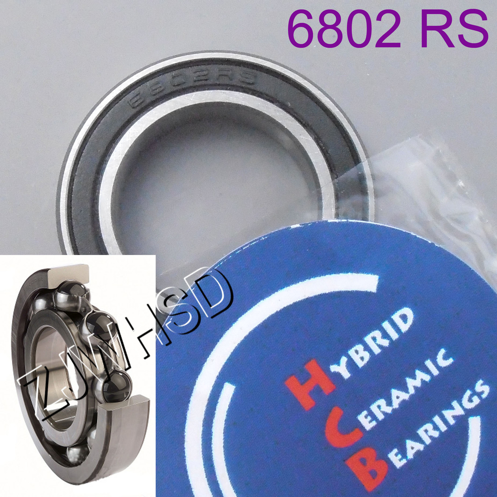 6802 2RS Si3N4 Ceramic Ball Bearing Rubber Sealed 61802 Bike Parts 15 x 24 x 5mm