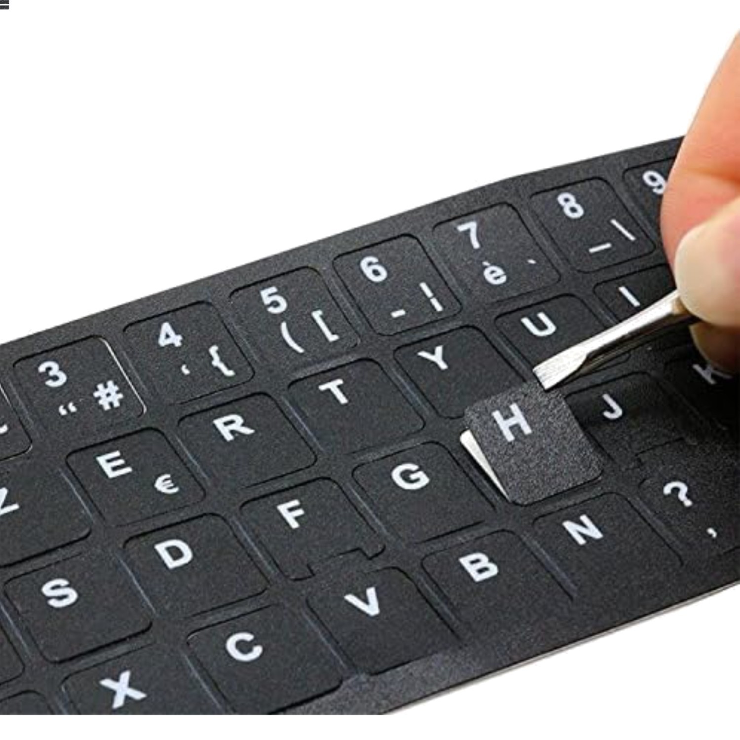 2PCS Pack of Scratch Resistant Vinyl Hebrew Keyboard Stickers - Easy Removal