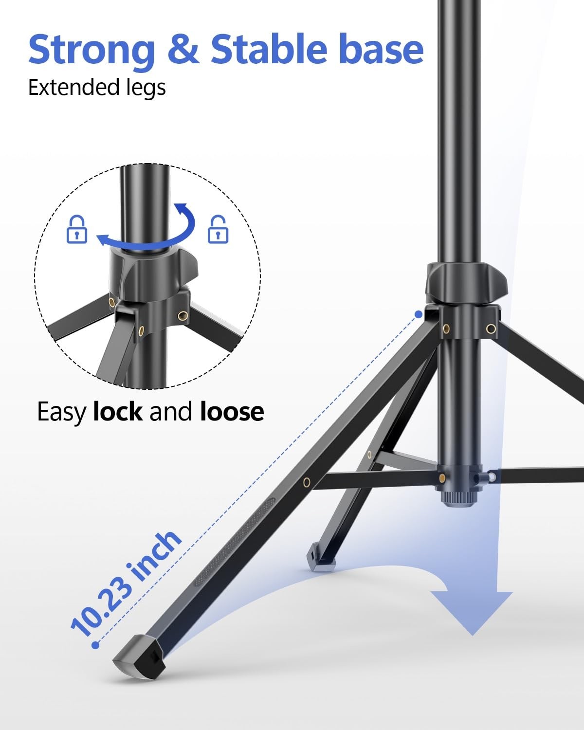 62’’ Cell Phone Tripod Stand, Adjustable Floor Cellphone Tri Pod Holder with ...