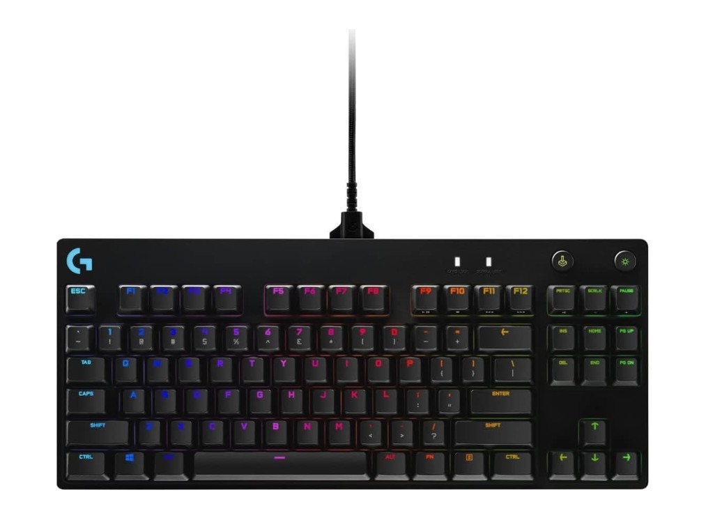 Logitech G Pro TKL Mechanical Wired Gaming Keyboard GX Blue Clicky Switch, Black