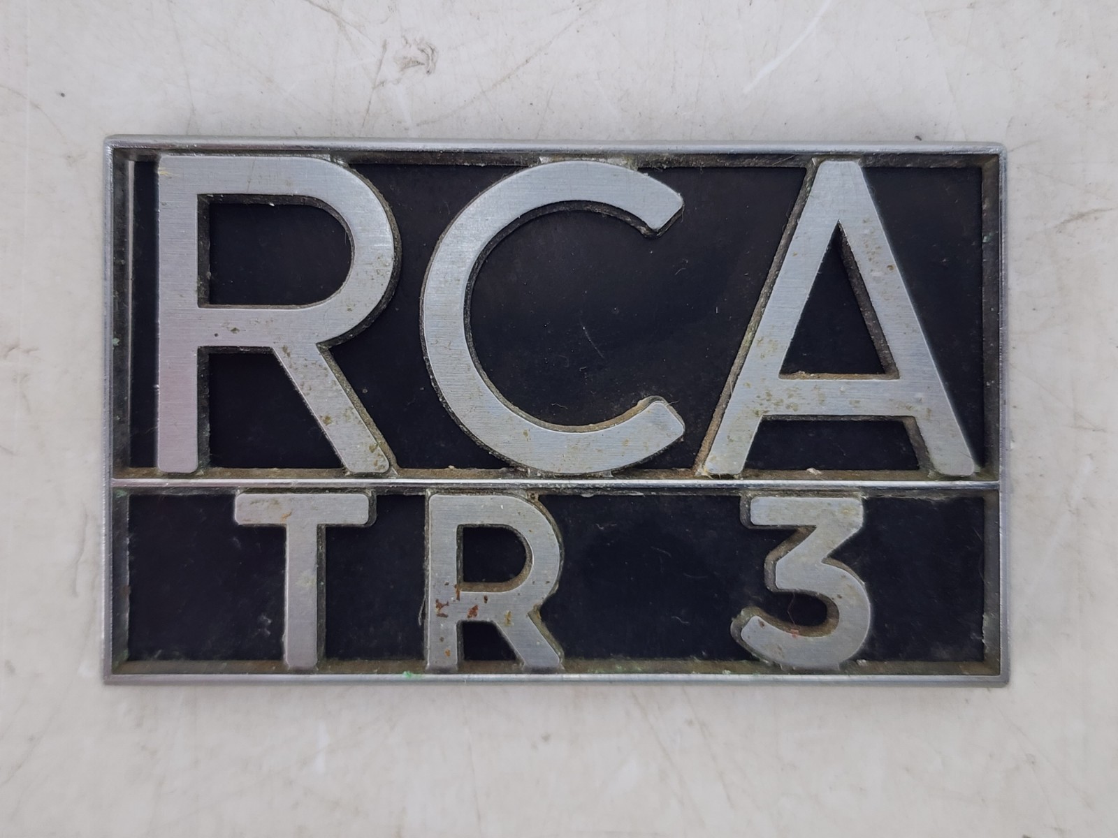 Vintage RCA TR-3 VTR Video Recorder Metal Name Plate Emblem AS IS