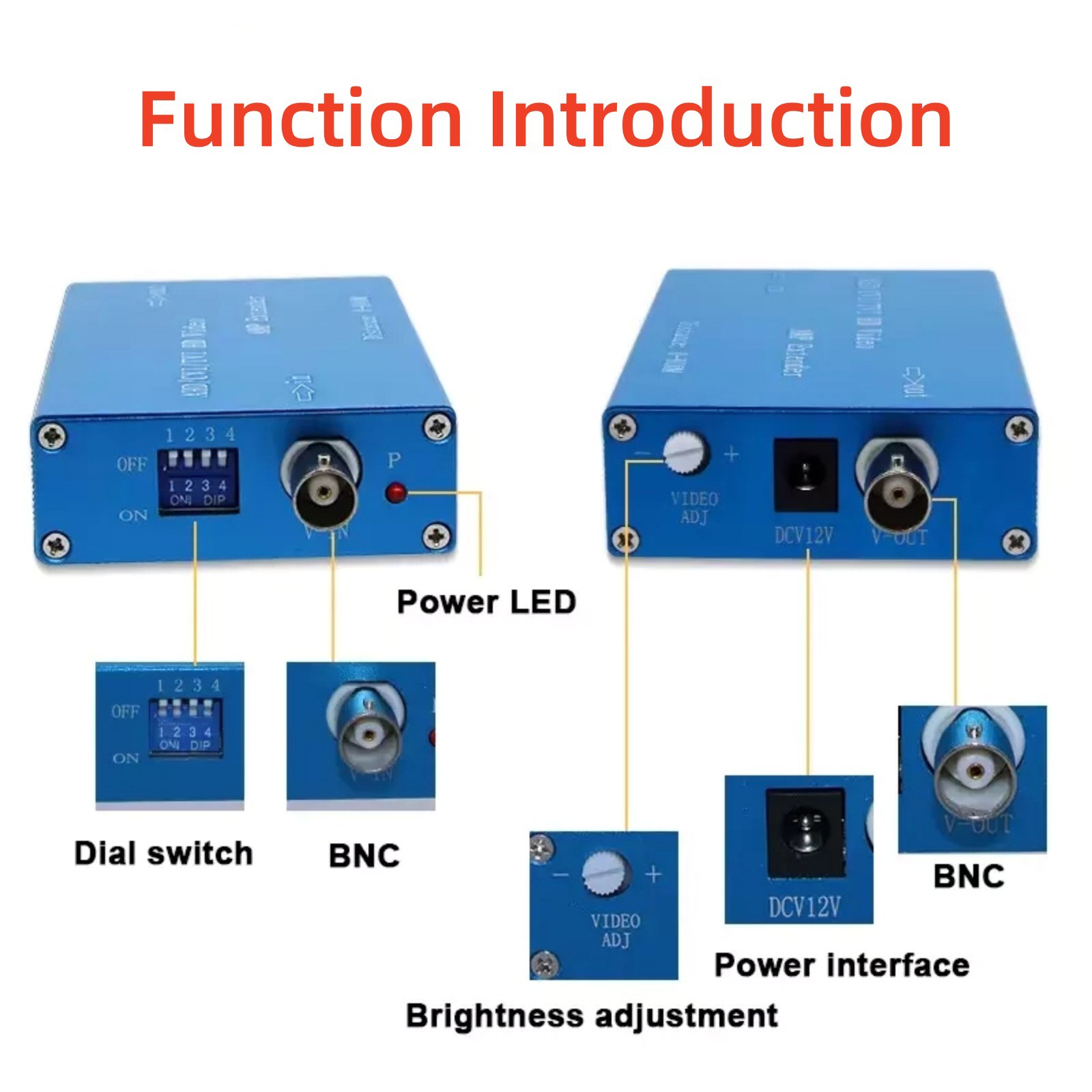 High Stability Coaxial Cable AHD/TVI/CVI/CVBS 1080P Video Amplifier Extender