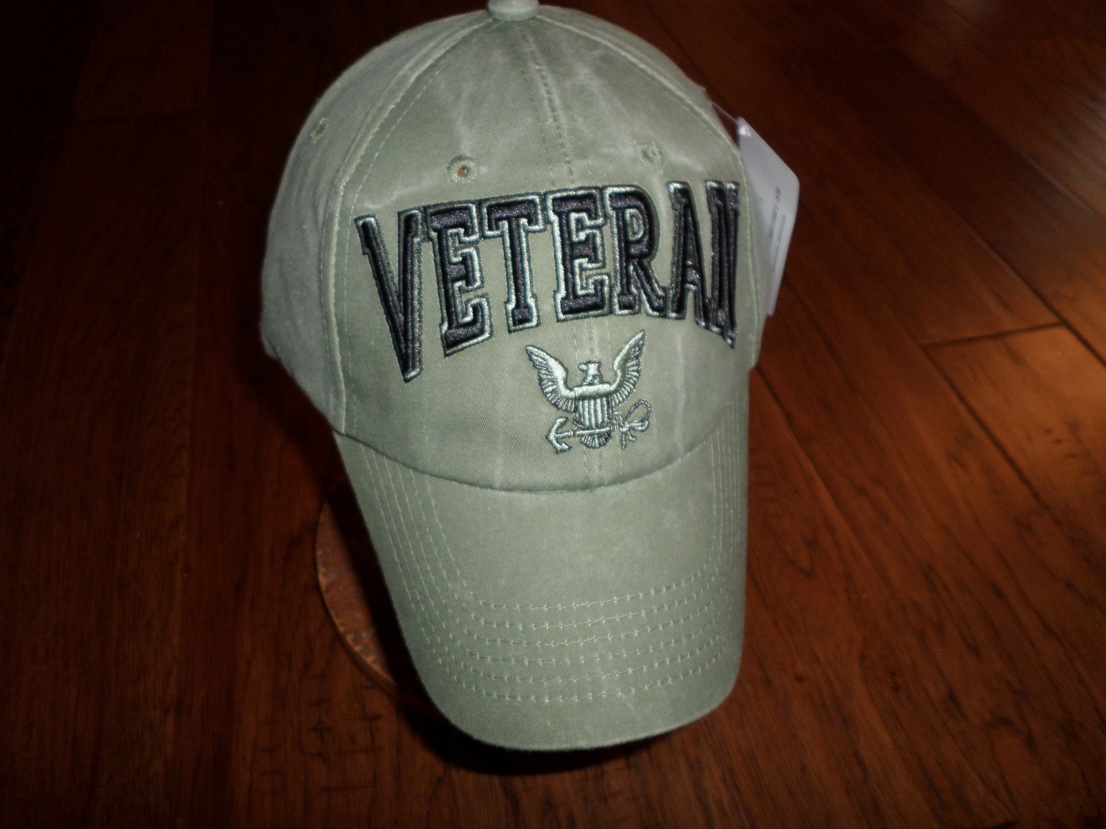 U.S NAVY VETERAN HAT EMBROIDERED 3D RAISED LETTERS MILITARY BALL CAP OD GREEN