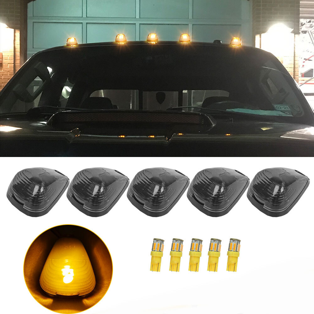 For Ford F250 F350 Super Duty Smoked Cab Roof Running Marker Light Cover Lens 5X
