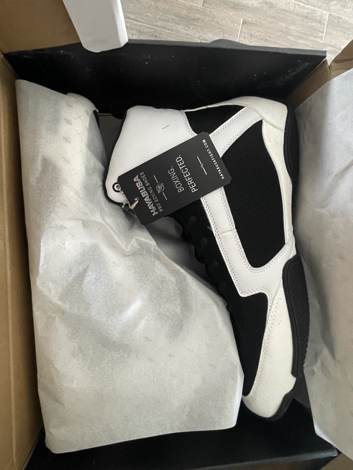 Hayabusa Pro Boxing Shoes Mens Sz 12 High Top Black White New In Box
