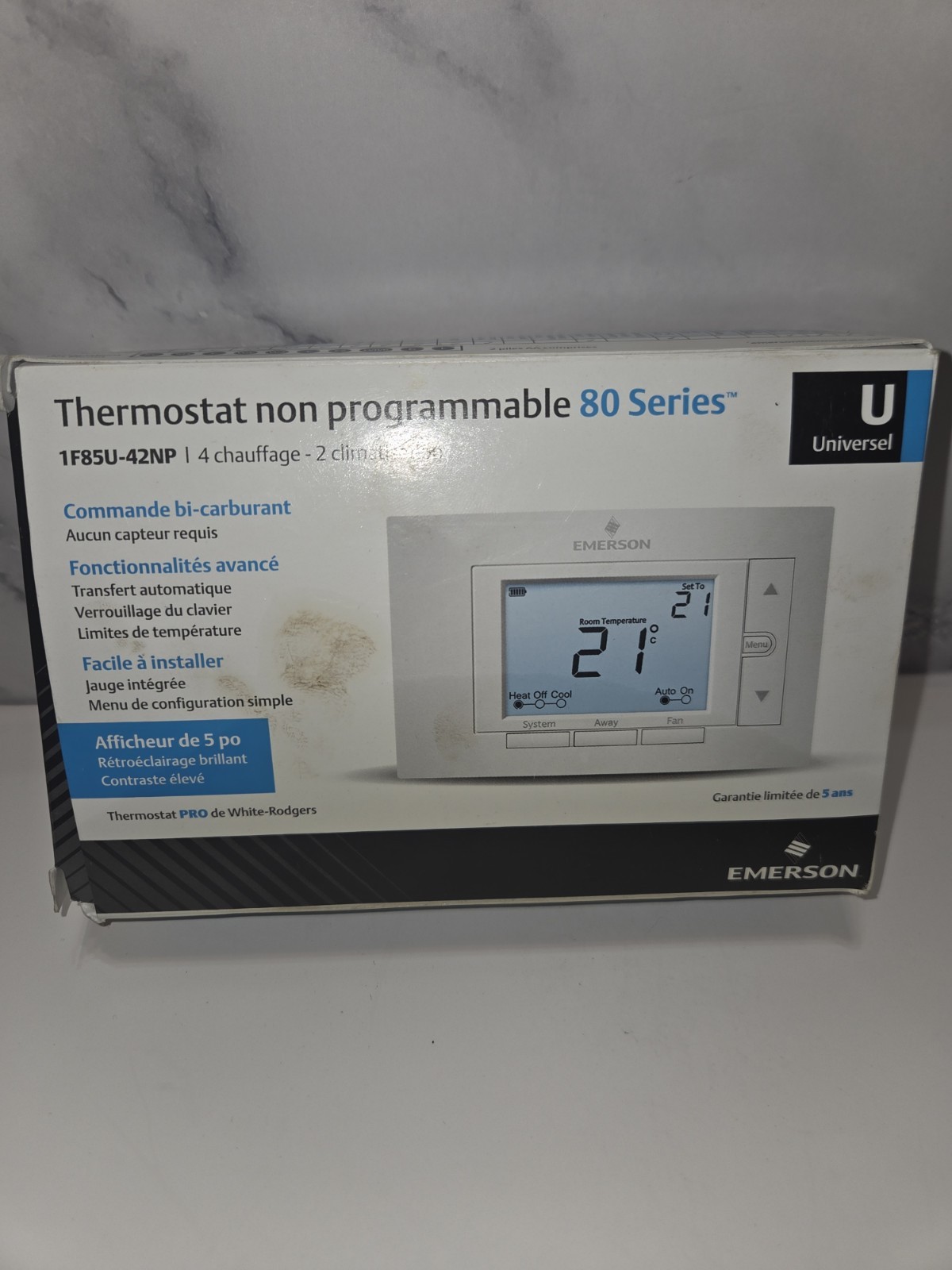 Emerson 1F85U-42PR 80 Series Thermostat 4H/2C Programmable Wall Mount