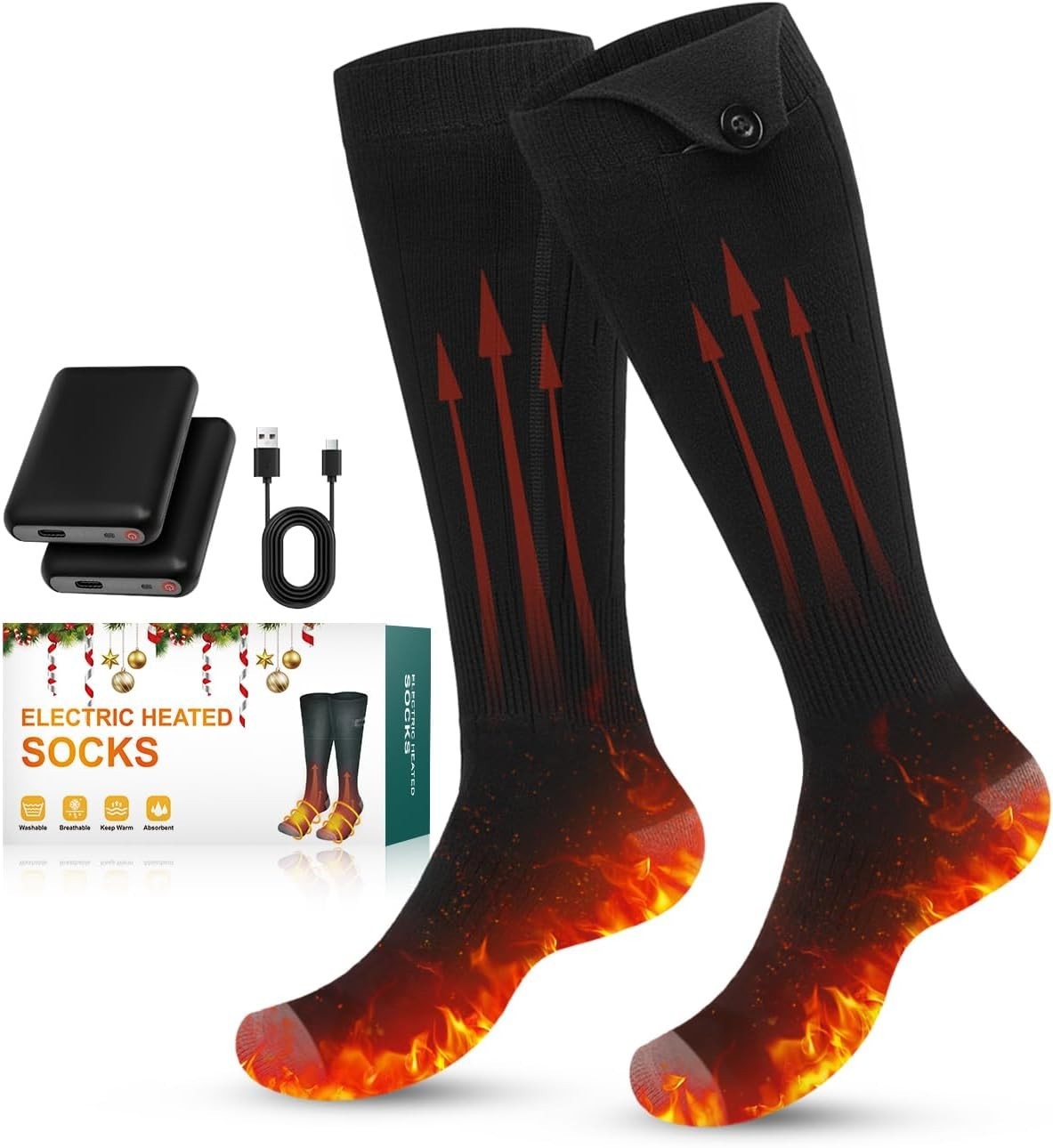 Electric Heated Socks Rechargeable 5000mAh Battery Men Women Winter Foot Warmer