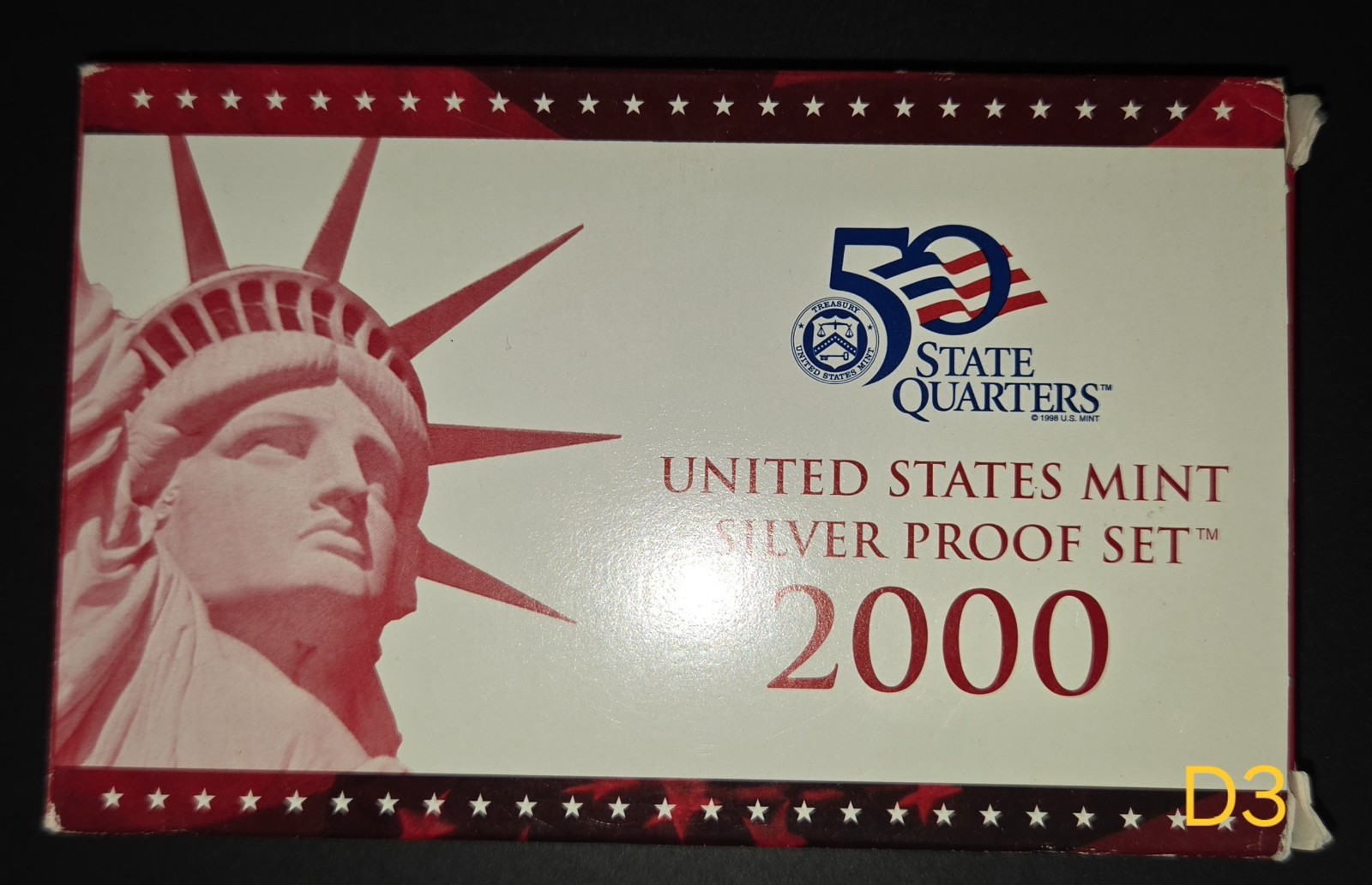 2000 (S) US Mint Silver Proof Set with 5 State Quarters COA *Free Shipping*