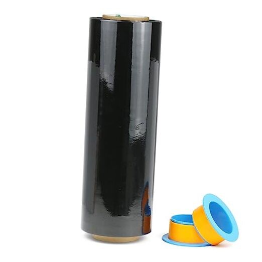 1 Roll 1500ft Industrial Stretch Wrap 70 Gauge 15inch with 3inch Black