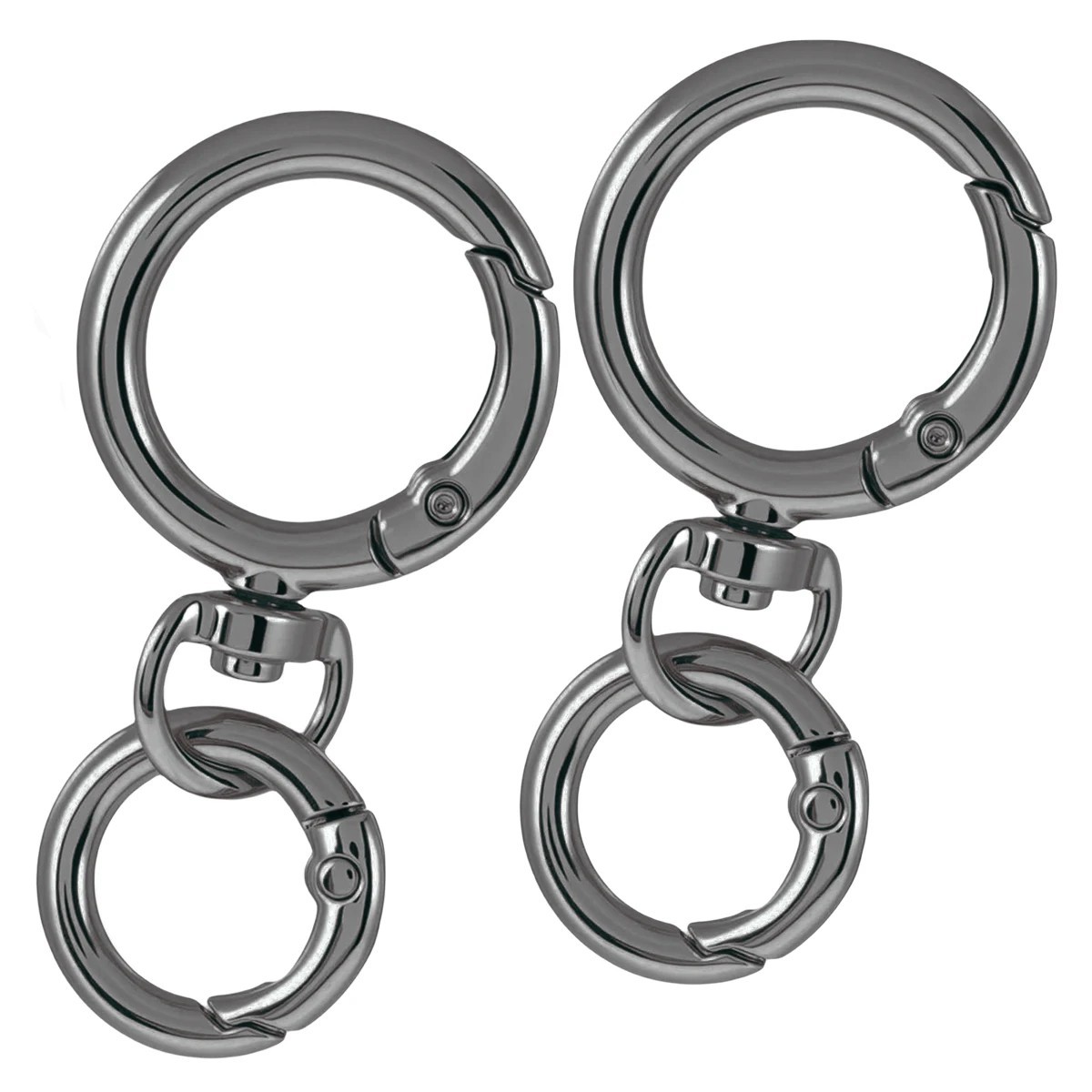 5 Sets Spring Snap Carabiner Clips O Ring Swivel Hook Keychain
