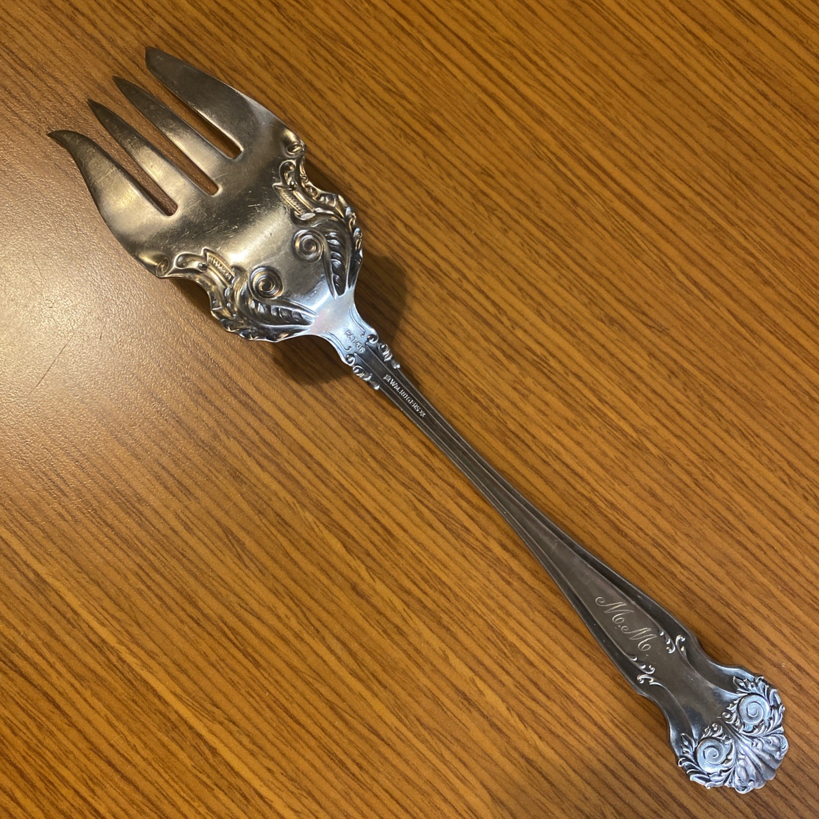 CEDRIC Cold Meat Serving Fork Wm Rogers Eagle Star Silverplate 1906 VGUC