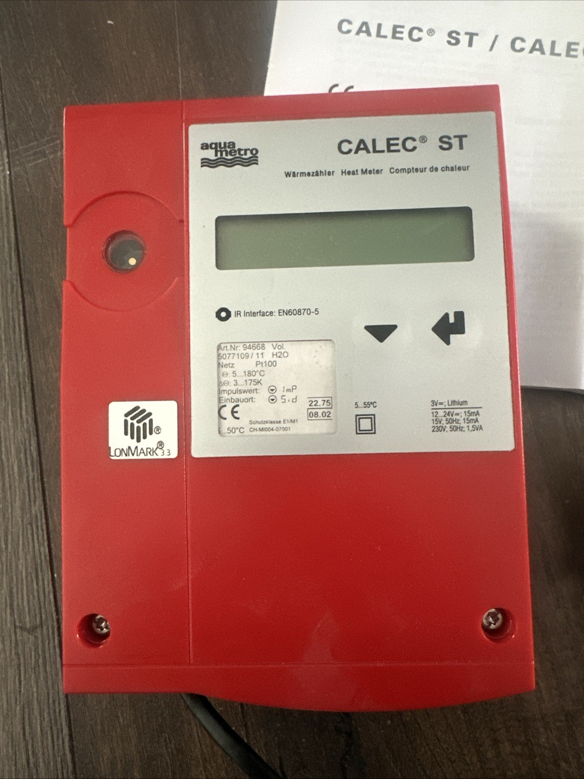 Aquametro Calec ST heat meter art. 94668 energy meter heating