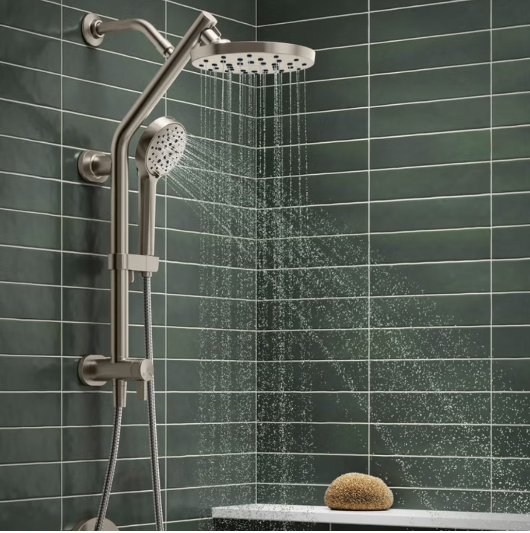 Kohler HydroRail 3-In-1 Multifunction Showerhead & Column Kit Brushed Nickel Fin