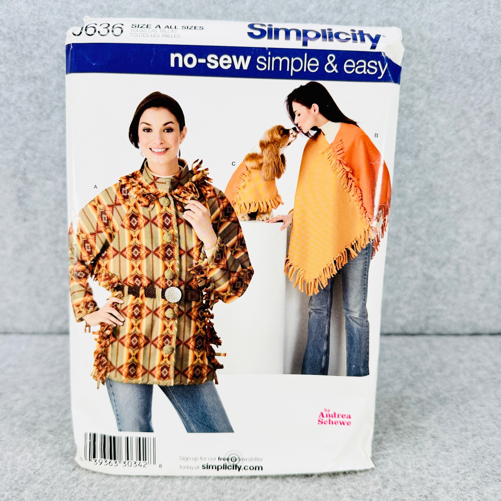 Simplicity 0639 3963 Jacket Poncho and Dog Poncho Misses S L Sewing Pattern