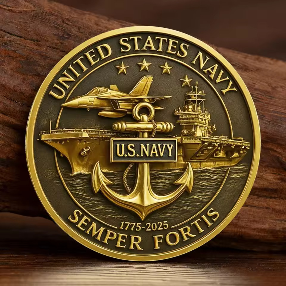 U.S. Navy Semper Fortis 250th Anniversary Challenge Coin Military Veteran Gift