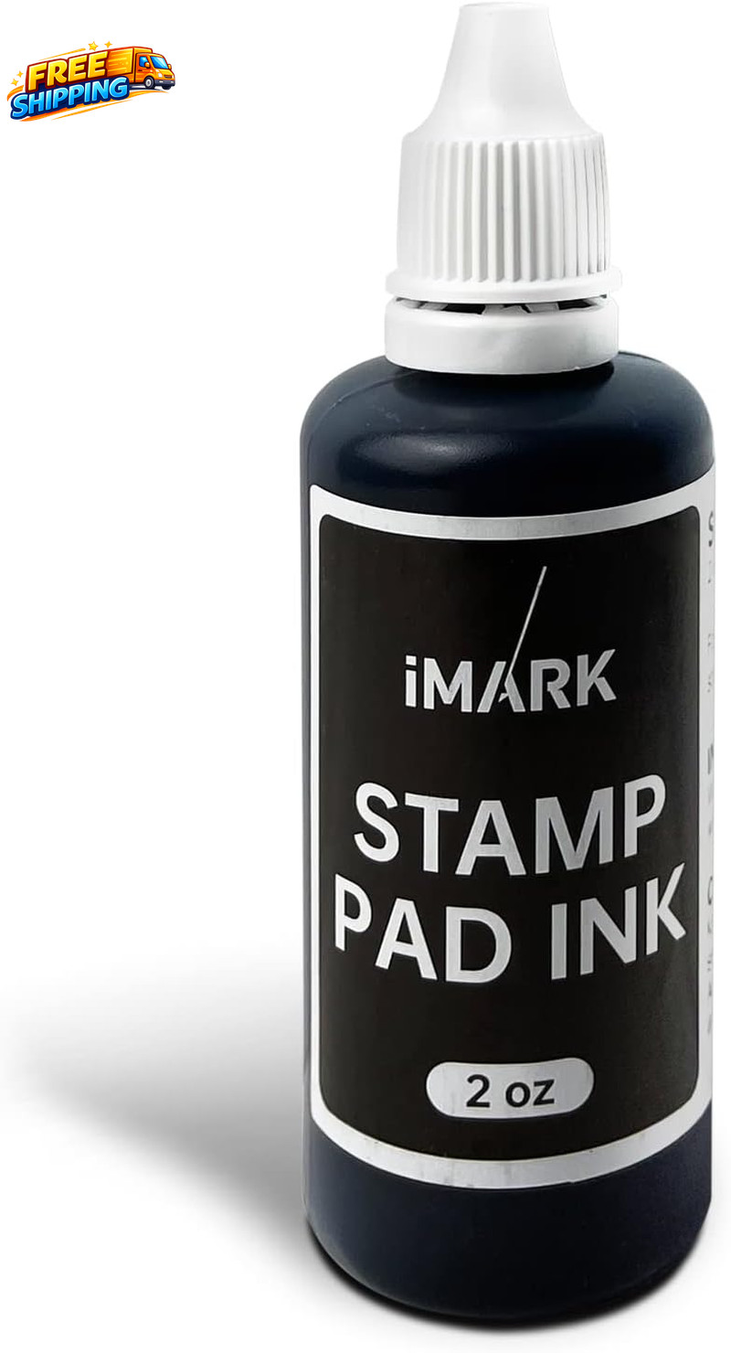 Premium Refill Ink for Self-Inking Stamps Daters and Stamp Pads 2 Oz Black