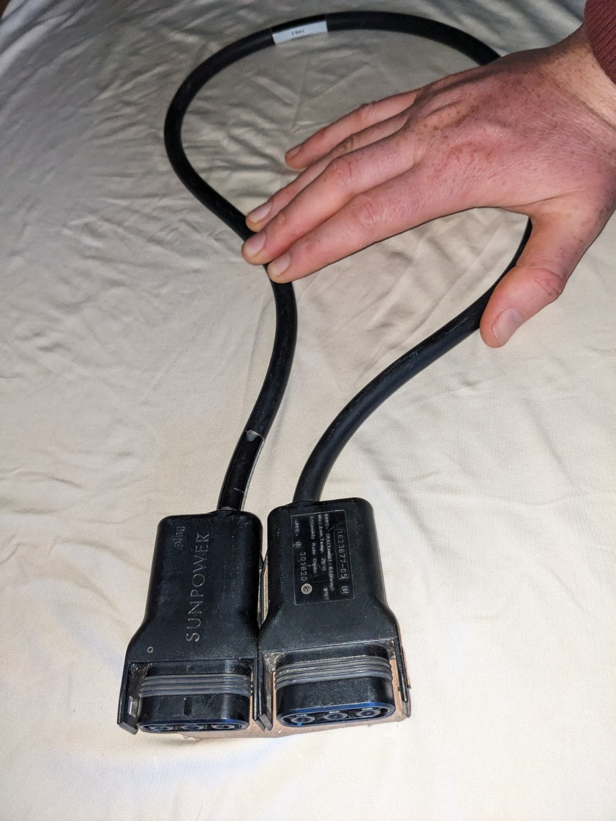 SunPower AC Extension Cable 42" Type C Male to Male Plug 513846 Equinox Solar
