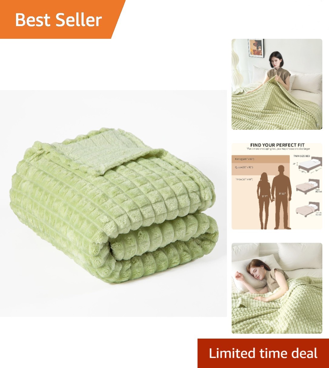 Luxurious Jacquard Sherpa Blanket - Lightweight 50x60 Throw in Multiple Colors