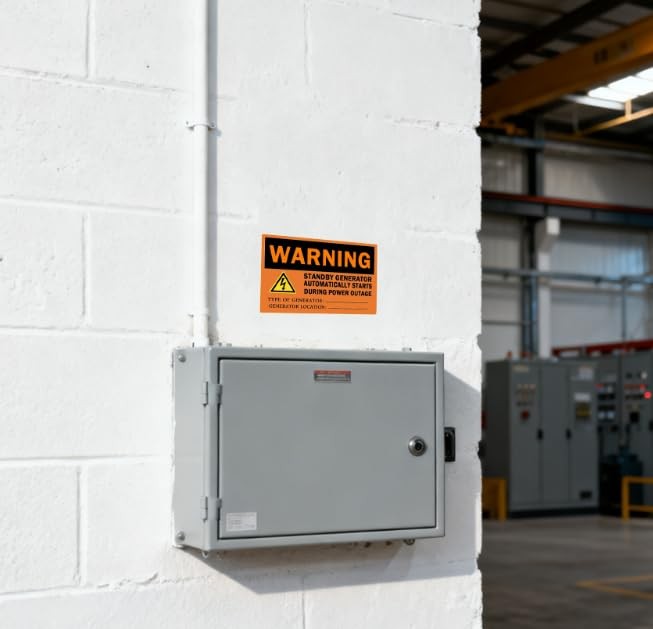 20 Pack Warning Standby Generator Starts Automatically OSHA Label Decal,5x3.5