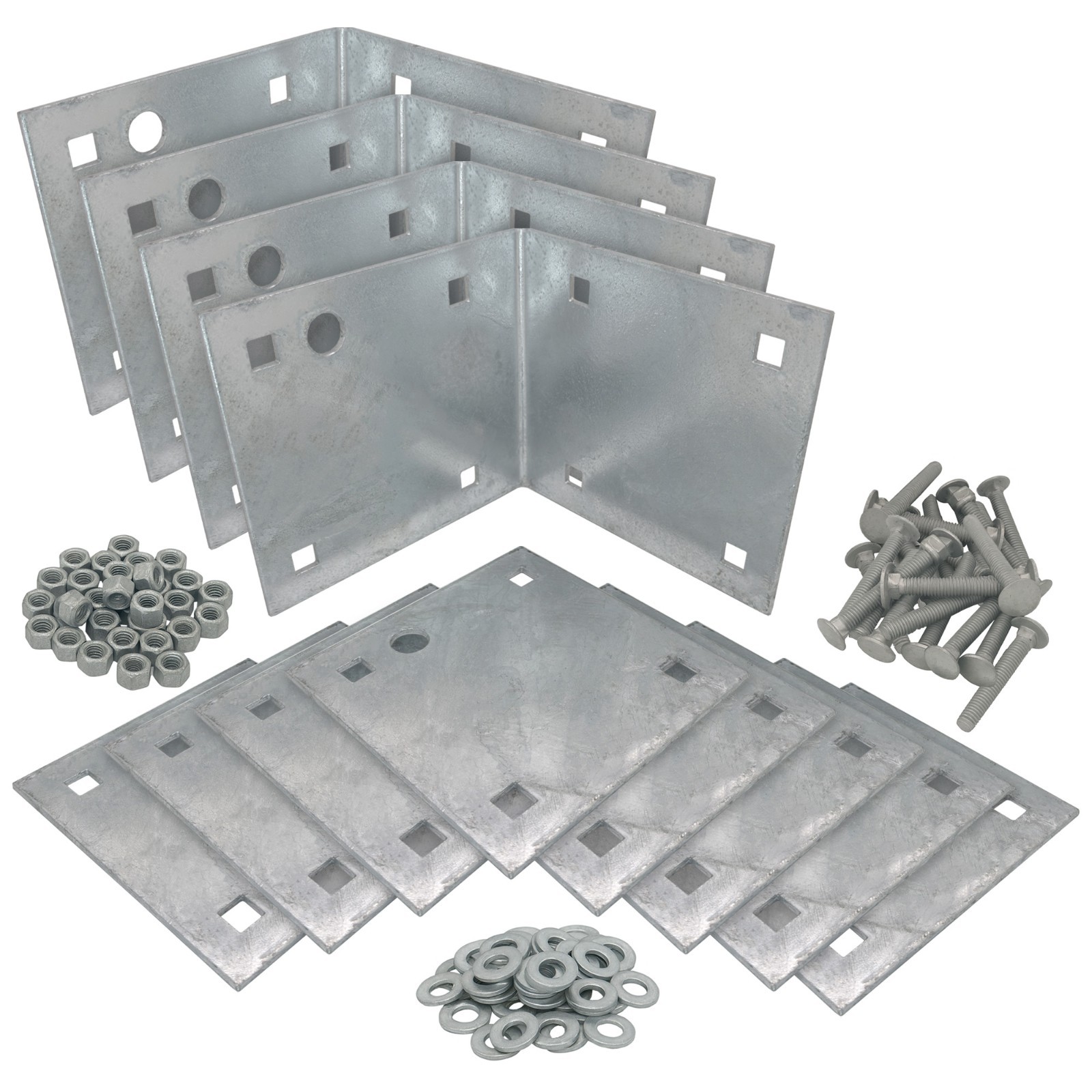 Stationary & Floating Dock Inside Corner Kit, 4 Inside Corners, 8 Backer Plates