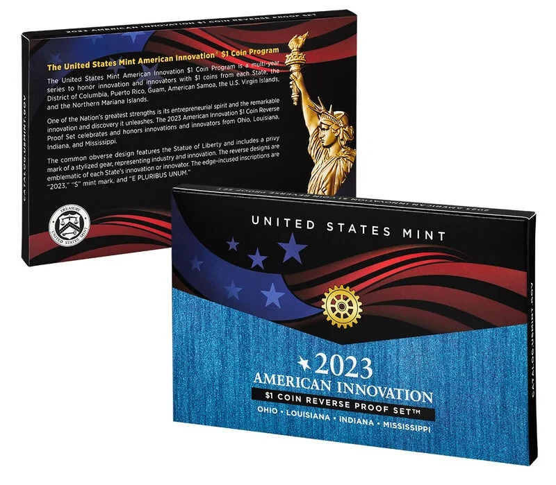 2023 S U.S. Mint 4 Coin REVERSE PROOF SET American INNOVATION Dollar Coins OGP