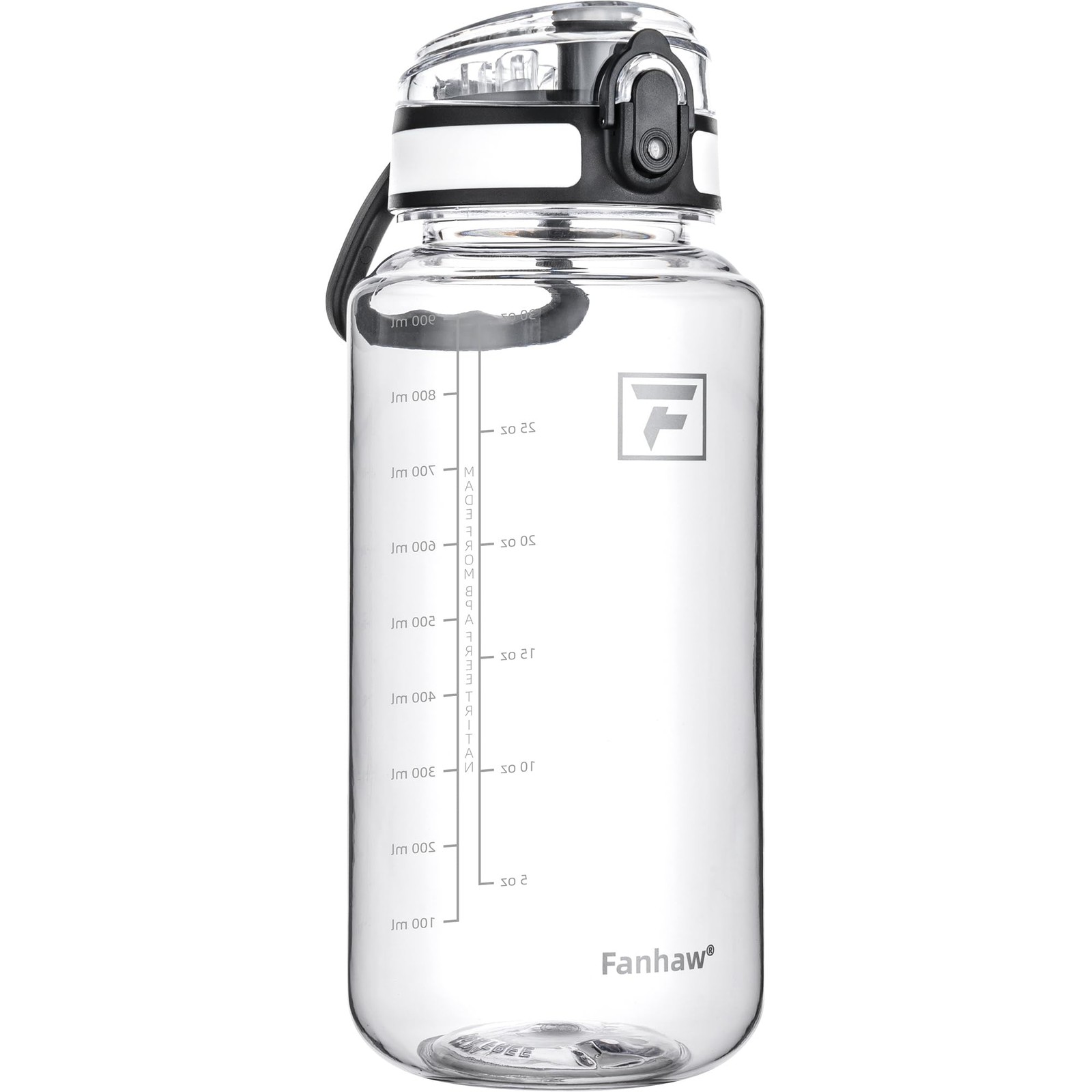 Fanhaw 32 Oz Clear Tritan Water Bottle with Chug Lid, BPA-free, Wide Mouth, L...