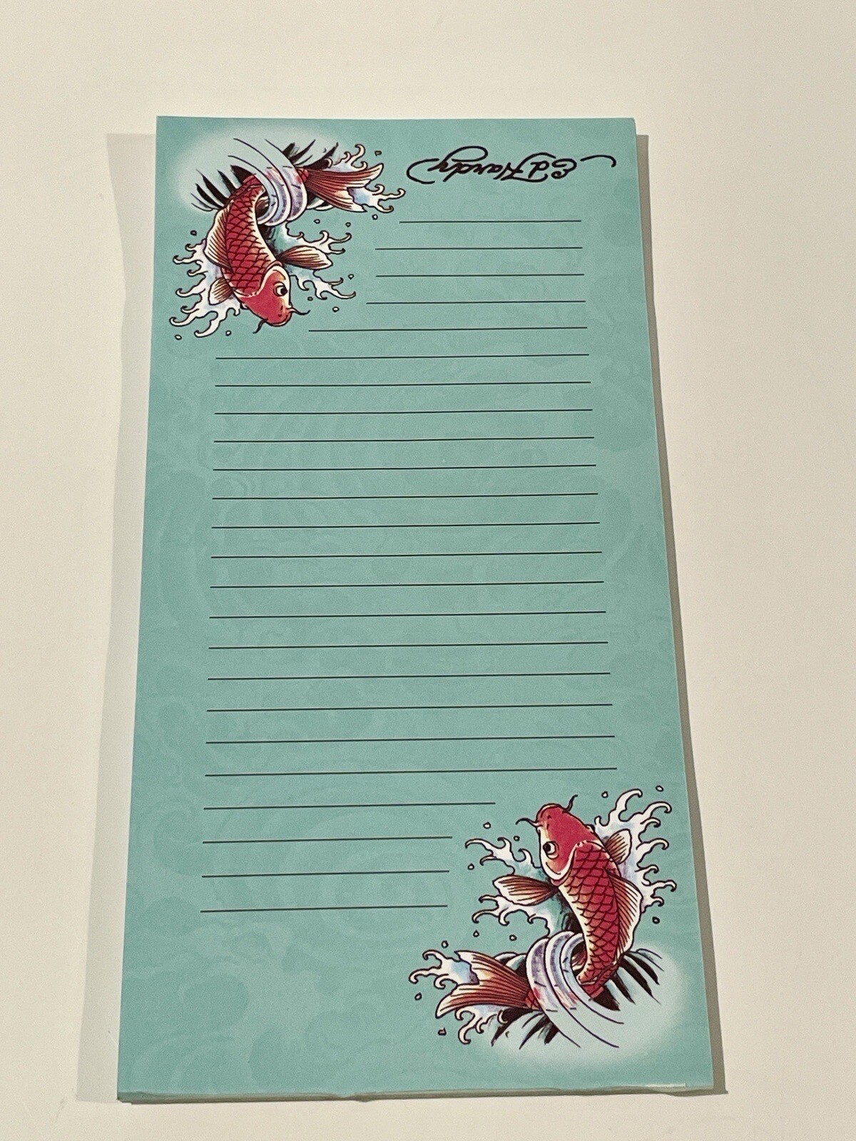 ED HARDY Koi Fish Magnetic Lined Note Pad - Partially Used