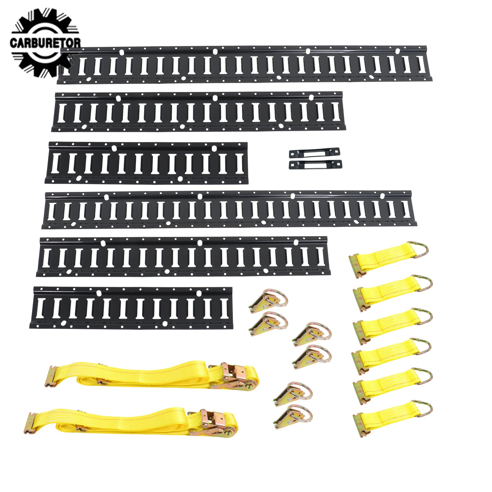 22 Pcs Mixed Size 2ft 3ft 4ft Black E Track Rails Complete Kit With Hardware