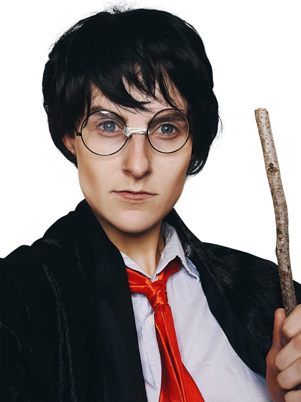 ALLAURA Compatible with Harry Potter Wig – Short Black Boy Wizard Wig  Glasse...