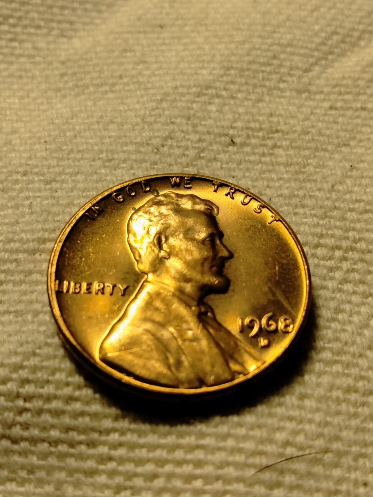 1968 D Lincoln Cent Misaligned Die Struck Thru Errors