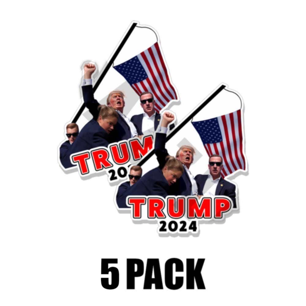 TRUMP 2024 RAISING FIST STICKER shooting SAVE AMERICA patriot DONALD MAGA 5 PACK