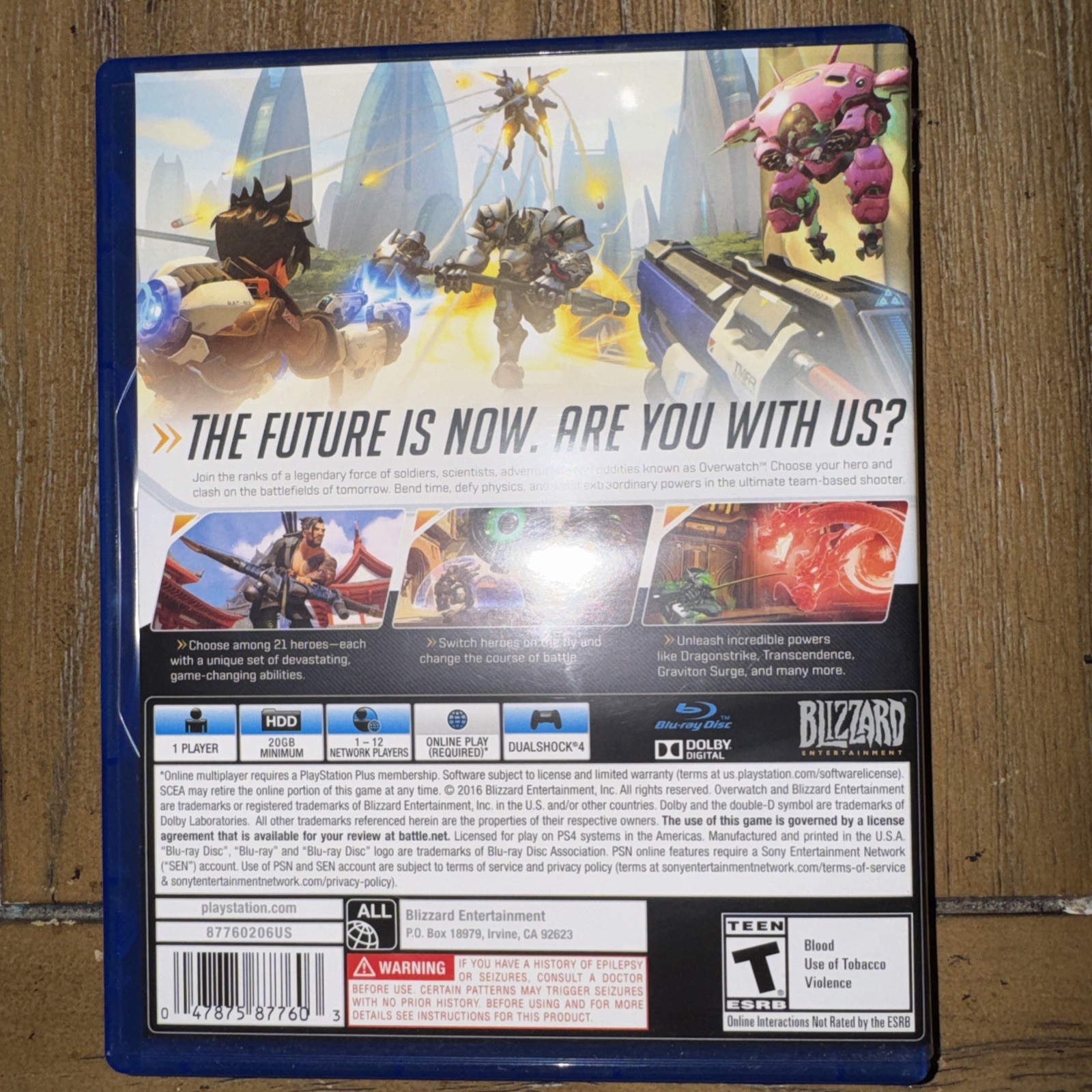 Overwatch Origins Edition PS4 Replacement Case Inserts No Disc OEM Authentic