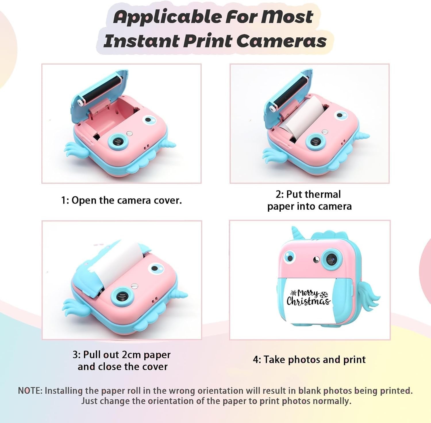 9 Rolls Colorful Thermal Printer Paper - Compatible with Mini Printers, Durable