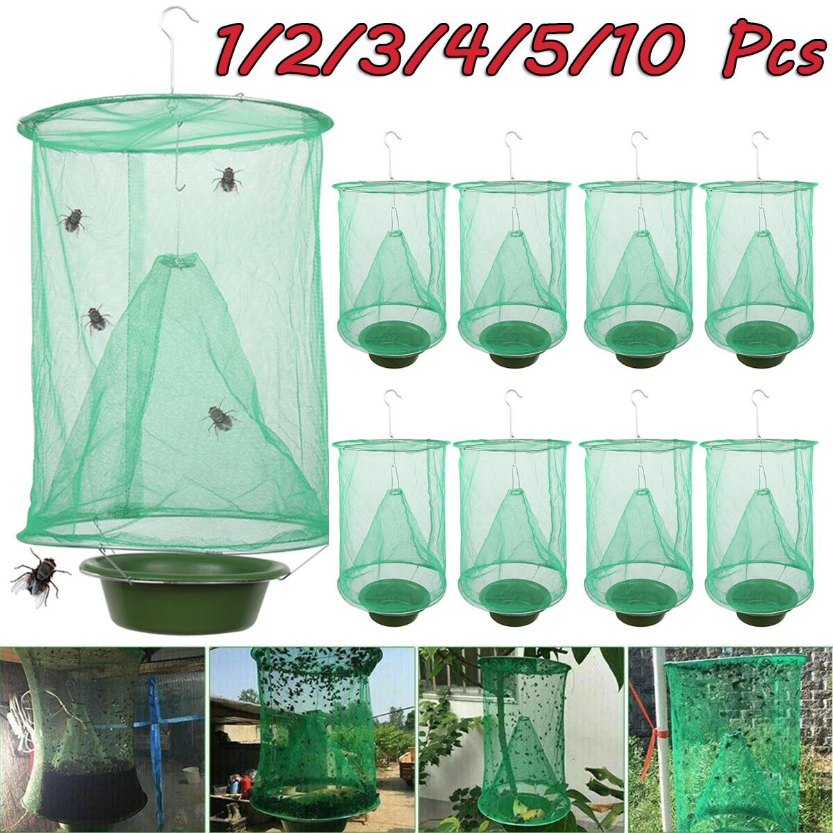 The Ranch Fly Trap Outdoor Fly Trap - Killer Bug Cage Net Perfect For Horses Lot
