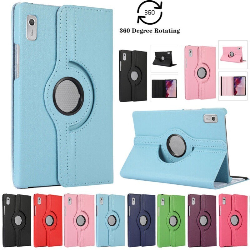For Lenovo Tab P12 Case TB370FU TB371FC Leather Shockproof Rotating Flip Cover~