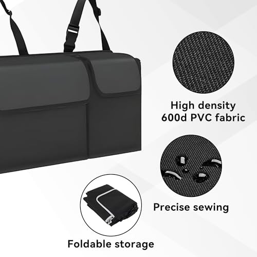 Car Trunk Organizer, Backseat Hanging Large Storage with Adjustable Black