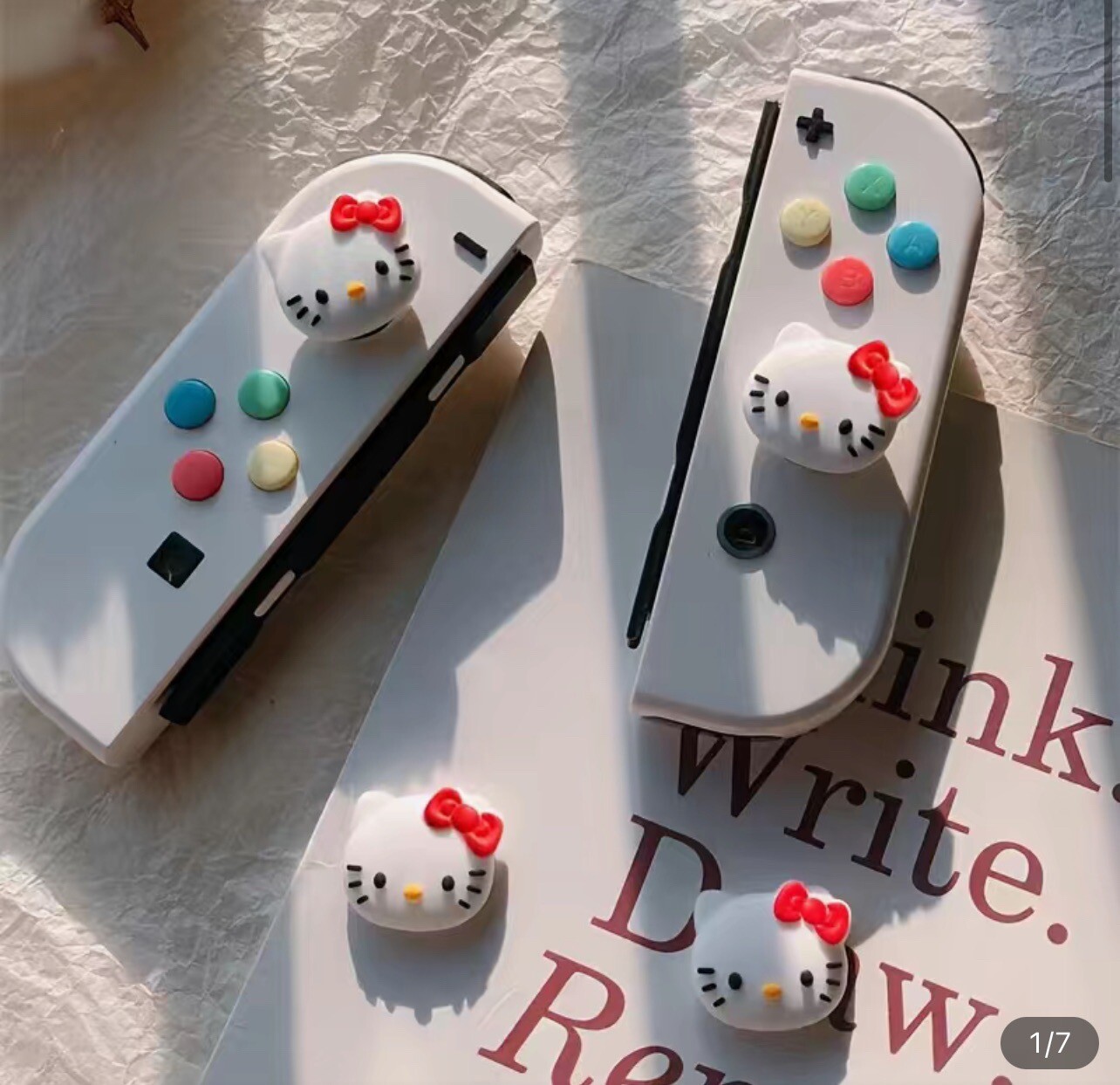 Sanrio Hello Kitty Nintendo Switch Cap Cross Rocker Stickers Protective 4 Pcs