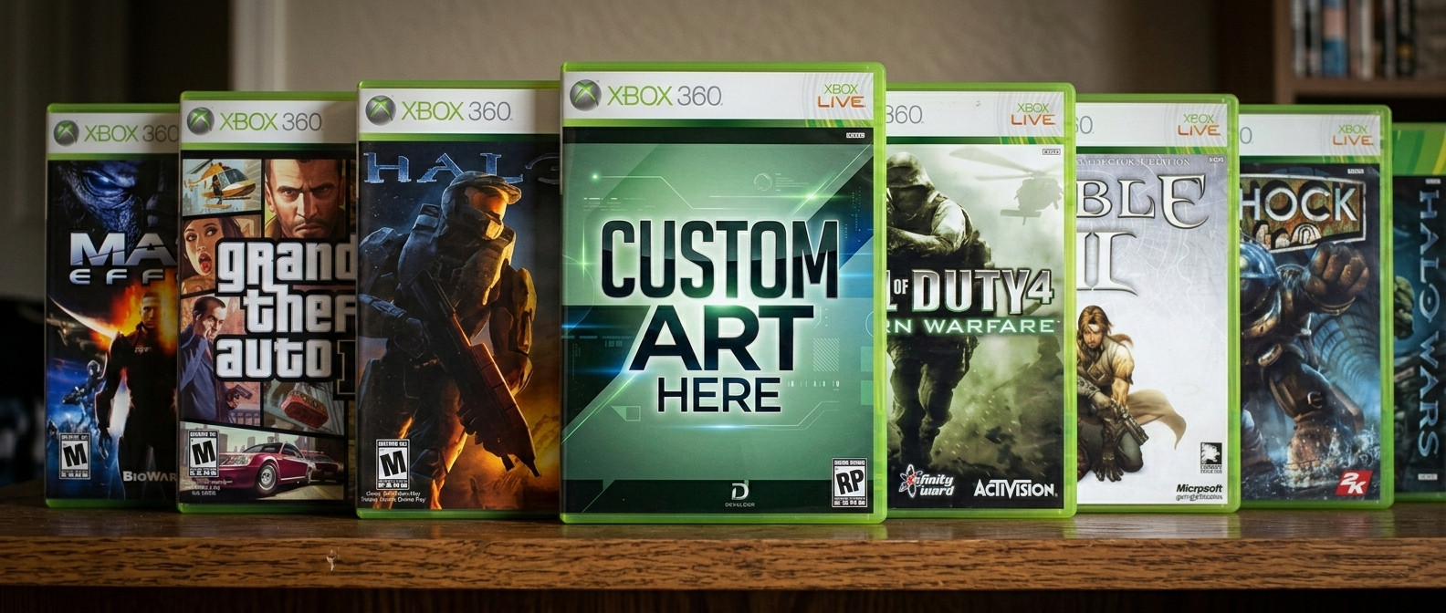 Custom Replacement Case & Cover Art FOR Xbox 360 Games - NO GAME