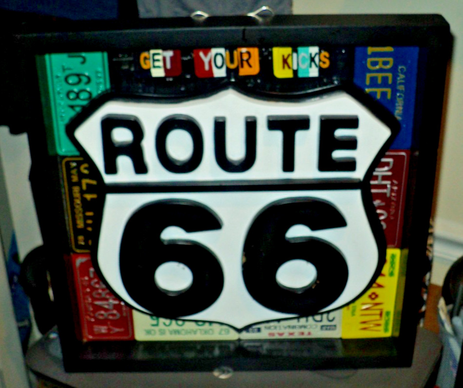 2009 AARON FOSTER Route 66 Collage: Shadow Box: 15" x 15" x 1 1/2" 3D Picture