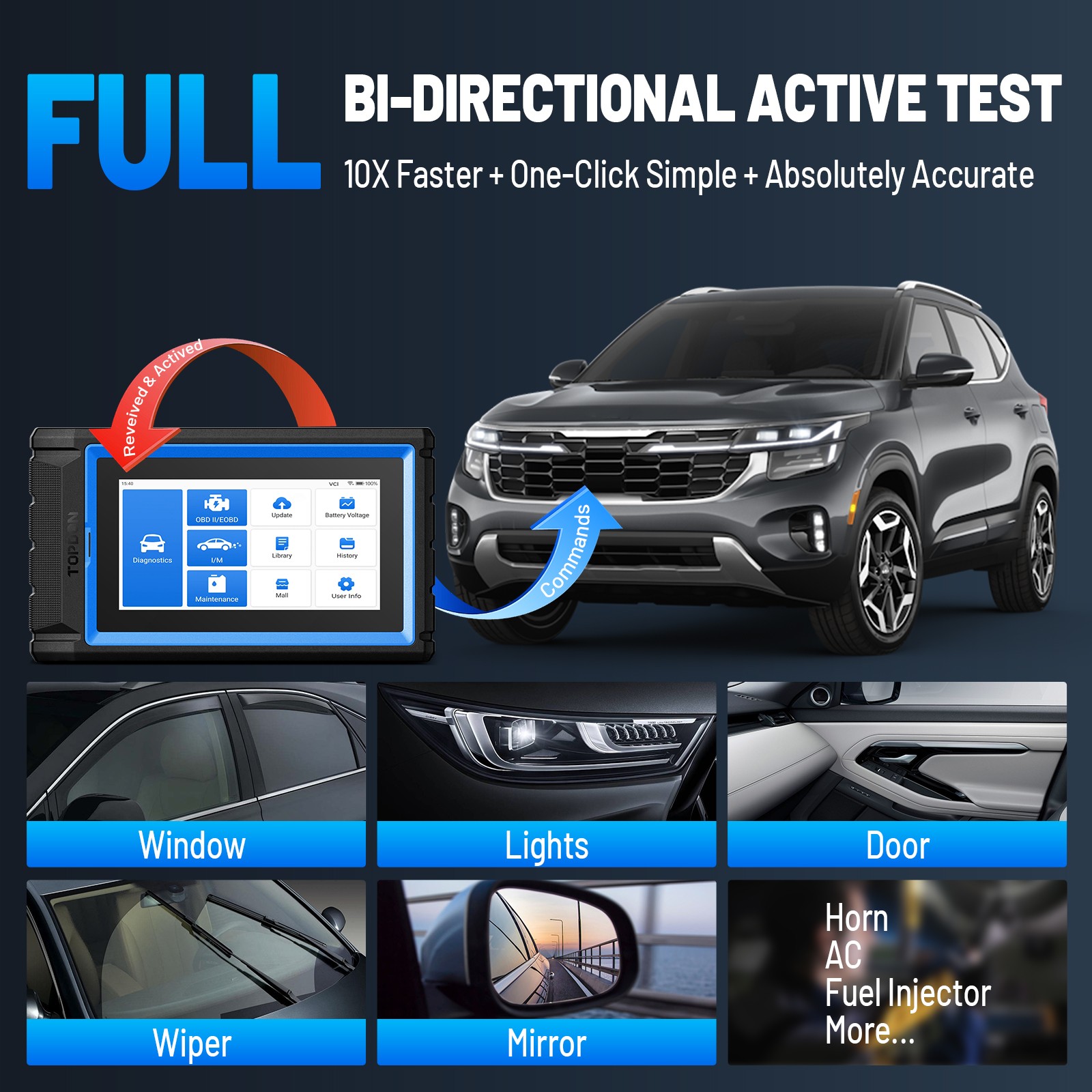 2026 TOPDON VeriDiag X800BT OBD2 Scanner Bidirectional All System Tool 34+ Reset