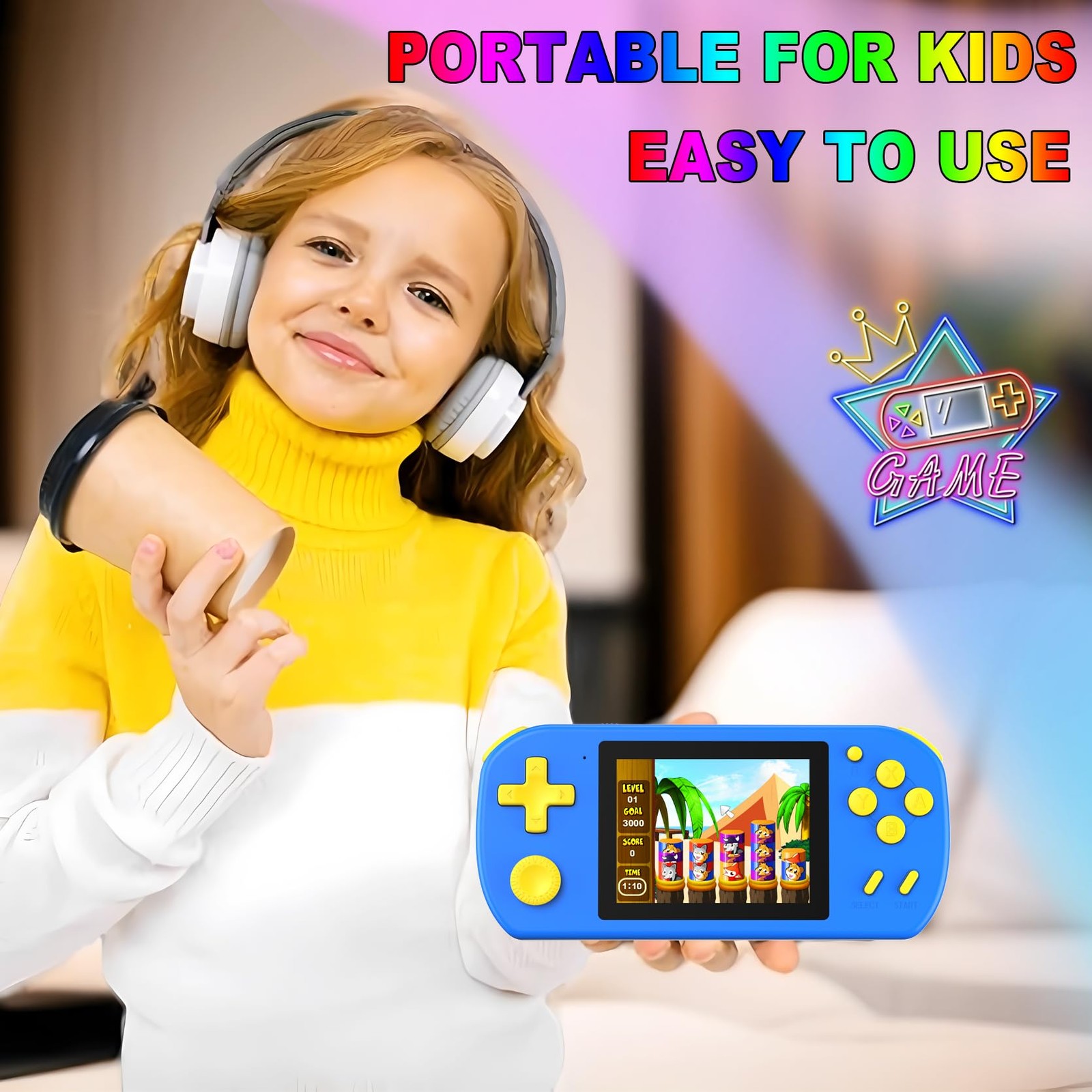 CCTU Handheld Games for Kids Preloaded 218 2.95 x 5.9 x 0.78 inches, Blue
