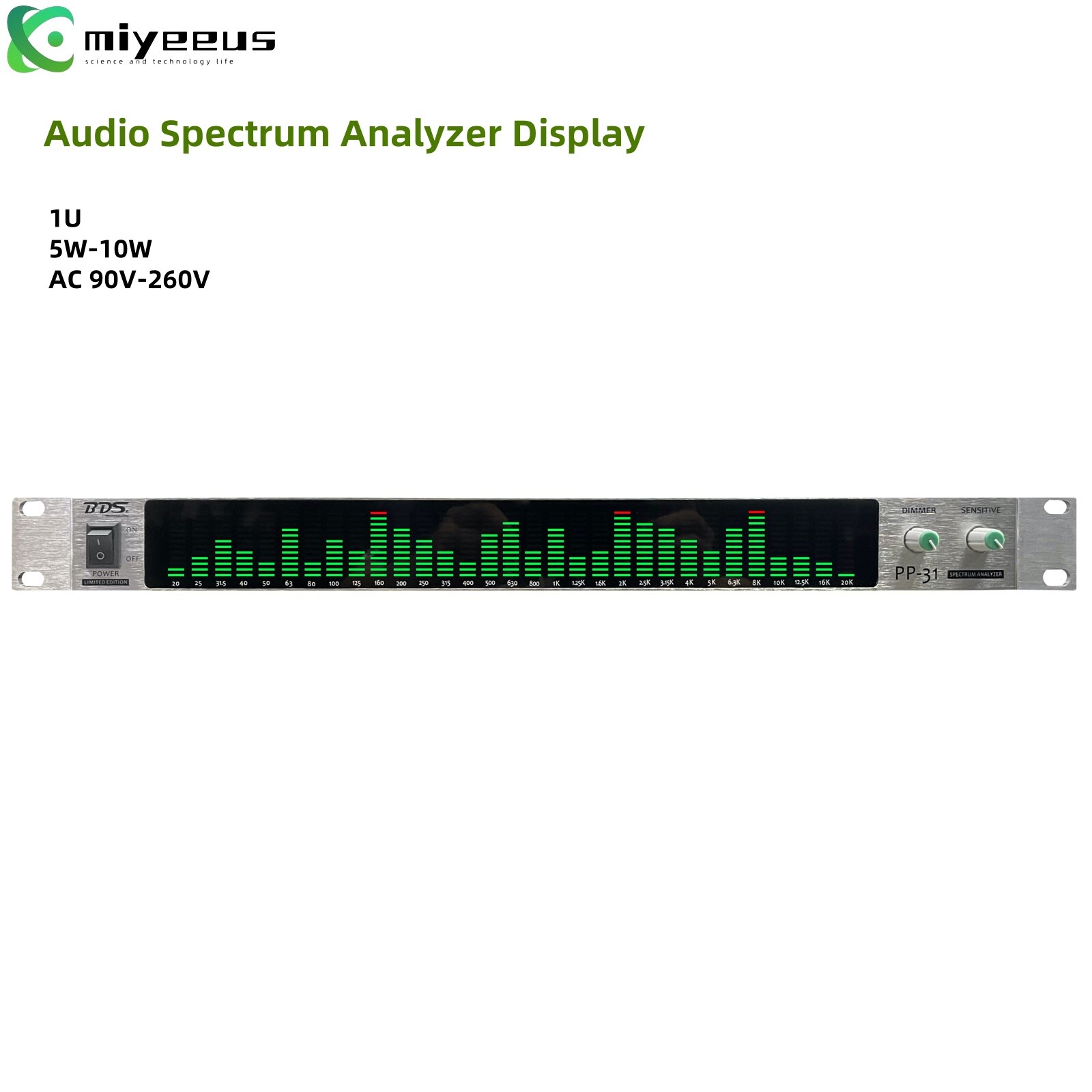 BDS PP-31 Digital Audio Spectrum Analyzer Display 1U Music Spectrum VU Meter my2