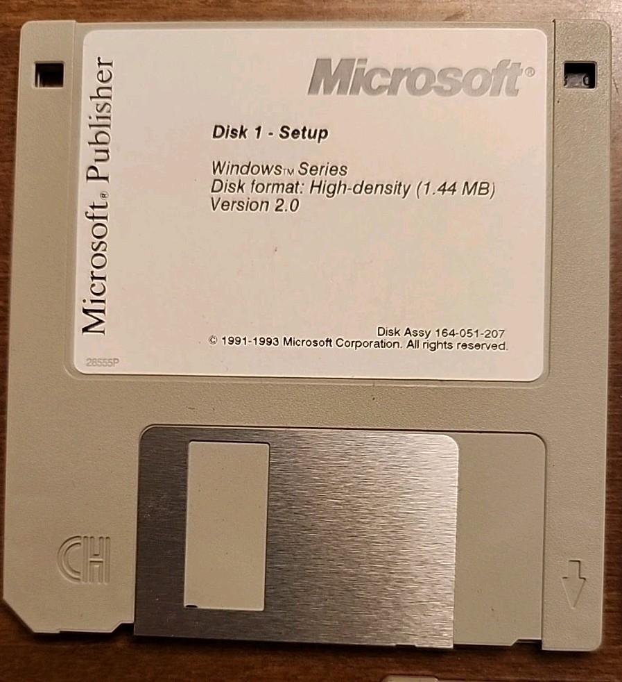 Microsoft Publisher Disk Set 3.5” Floppy Disks 1-5 Windows Version 2.0 Vintage
