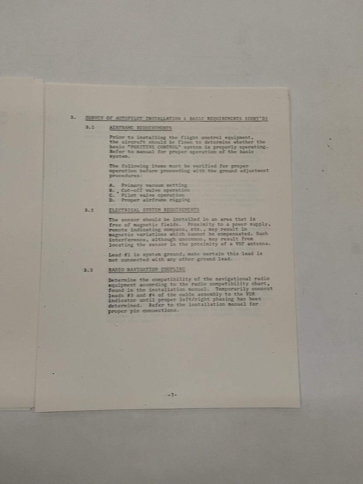 Brittain Industries Mooney Navigation Coupler Operation & Service Instructions