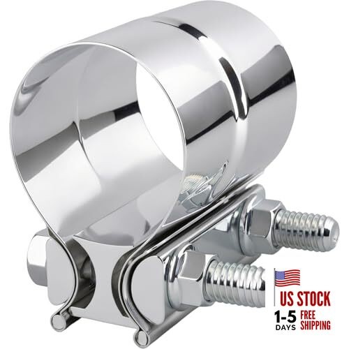 2.0 Inch Exhaust Clamps,Lap Joint Band Clamp 304 Stainless Steel for 2.0 inch