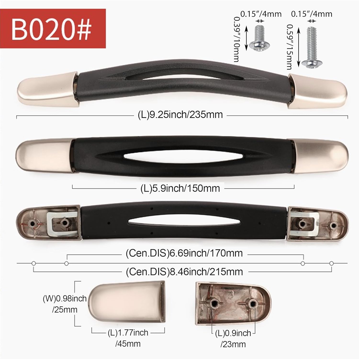 Black Flexible Spare Strap Handle Grip 15cm Replacement for Suitcase Luggage