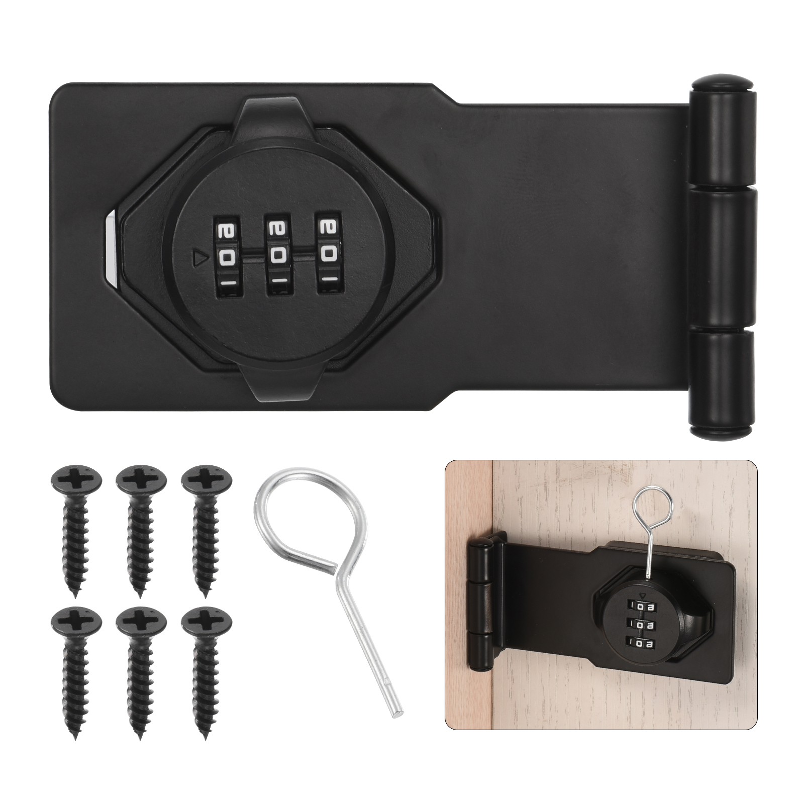 Password Hasp Locks Cabinet Door Combination Lock 90 Degree Barn Door Lock Latch