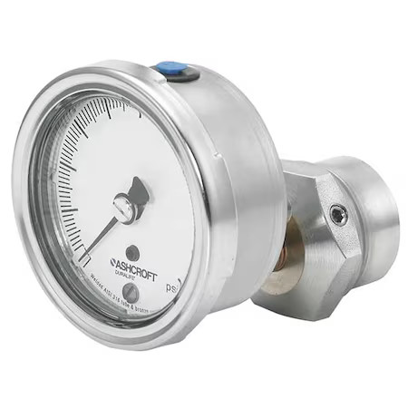 Ashcroft 251009Aw02b/310Sslxcgv/30 Pressure Gauge With Diaphragm Seal, 30 To 0
